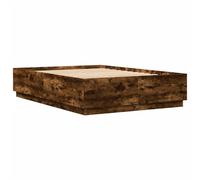 Berkfield Home Durable Bed Frame with LED without Mattress Smoked Oak 150x200 cm in Brown | Size: King Berkfield Home Brown King
