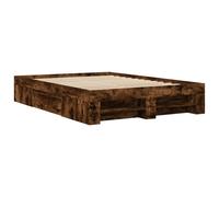 Berkfield Home Durable Bed Frame without Mattress Smoked Oak 140x190 cm Engineer in Brown Berkfield Home Brown 140x190 cm