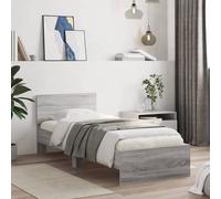 Berkfield Home Durable Bed Frame without Mattress with LED Lights Grey Sonoma 90 Berkfield Home Grey