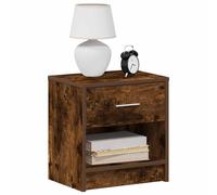 Berkfield Home Durable Bedside Cabinets 2 pcs with Drawer Smoked Oak 39x28x41 cm in Brown | Size: 39 x 28 x 41 cm Berkfield Home Brown 39 x 28 x 41 cm