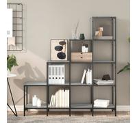 Berkfield Home Durable Bookcase Grey Sonoma 122x30x132 cm Engineered Wood & Metal | Size: 122 x 30 x 132 cm Berkfield Home Grey 122 x 30 x 132 cm