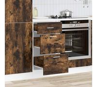 Berkfield Home Durable Bottom Cabinet Smoked Oak 40x46x81.5 cm Engineered Wood in Brown Berkfield Home Brown 40x46x81.5 cm