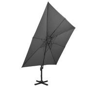 Berkfield Home Durable Cantilever Umbrella with Double Top 300x300 cm Anthracite in Dark Grey Berkfield Home Dark Grey 300x300 cm
