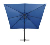 Berkfield Home Durable Cantilever Umbrella with Double Top 300x300 cm Azure Blue Berkfield Home Blue 300x300 cm