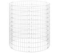 Berkfield Home Durable Circular Gabion Pole Galvanised Steel Ã˜100x100 cm in Silver | Size: 100x100 cm Berkfield Home Silver 100x100 cm