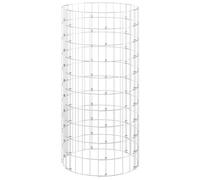 Berkfield Home Durable Circular Gabion Pole Galvanised Steel Ã˜50x100 cm in Silver | Size: 50x100 cm Berkfield Home Silver 50x100 cm