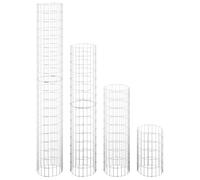 Berkfield Home Durable Circular Gabion Raised Beds 4 pcs Ã˜30x50/100/150/200 cm in Silver Berkfield Home Silver