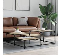 Berkfield Home Durable Coffee Table Sonoma Oak 107x107x40 cm Engineered Wood in Light Brown | Size: 107 x 107 x 40 cm Berkfield Home Light Brown 107 x 107 x 40 cm