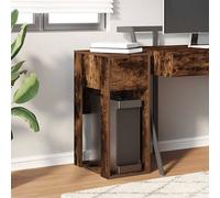 Berkfield Home Durable Computer Tower Stand with Drawer Smoked Oak 30x44x74 cm in Brown | Size: 30 x 44 x 74 cm Berkfield Home Brown 30 x 44 x 74 cm