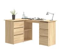 Berkfield Home Durable Corner Desk Sonoma Oak 145x100x76 cm Engineered Wood in Light Oak | Size: 145 x 100 x 76 cm Berkfield Home Light Oak 145 x 100 x 76 cm