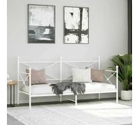 Berkfield Home Durable Day Bed without Mattress White 90x200 cm Steel Berkfield Home White 90x200 cm