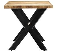 Berkfield Home Durable Dining Table 160x80x75 cm Solid Rough Mango Wood in Brown | Size: 160 x 80 x 75 cm Berkfield Home Brown 160 x 80 x 75 cm