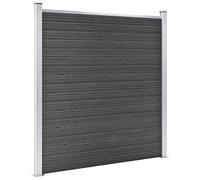 Berkfield Home Durable Fence Panel Set WPC 353x186 cm Black Berkfield Home Black 353x186 cm