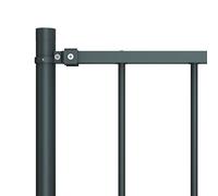 Berkfield Home Durable Fence Panel with Posts Powder-coated Steel 1.7x0.75 m Ant in Dark Grey Berkfield Home Dark Grey