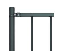 Berkfield Home Durable Fence Panel with Posts Powder-coated Steel 1.7x1.25 m Ant in Dark Grey Berkfield Home Dark Grey
