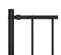 Berkfield Home Durable Fence Panel with Posts Powder-coated Steel 1.7x1.25 m Black Berkfield Home Black