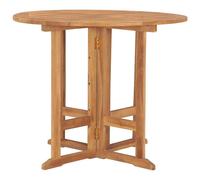 Berkfield Home Durable Folding Garden Dining Table Ã˜90x75 cm Solid Teak Wood in Brown | Size: 90x75 cm Berkfield Home Brown 90x75 cm