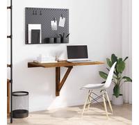 Berkfield Home Durable Folding Wall Table Smoked Oak 100x60x56 cm Engineered Wood in Brown | Size: 100 x 60 x 56 cm Berkfield Home Brown 100 x 60 x 56 cm