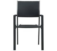 Berkfield Home Durable Garden Chairs 4 pcs Black Plastic Rattan Look Berkfield Home Black