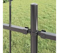 Berkfield Home Durable Garden Fence with Spear Top Grey 3.4x0.8 m Steel Berkfield Home Grey