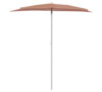 Berkfield Home Durable Garden Half Parasol with Pole 180x90 cm Terracotta Berkfield Home Terracotta 180x90 cm