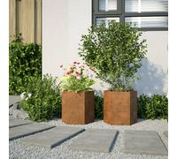Berkfield Home Durable Garden Planter 2 pcs Hexagon 46x40x45 cm Corten Steel in Brown | Size: 46 x 40 x 45 cm Berkfield Home Brown 46 x 40 x 45 cm