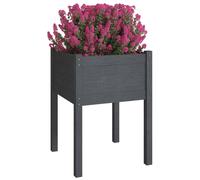 Berkfield Home Durable Garden Planter Grey 50x50x70 cm Solid Pinewood | Size: 50 x 50 x 70 cm Berkfield Home Grey 50 x 50 x 70 cm