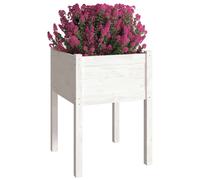 Berkfield Home Durable Garden Planter White 50x50x70 cm Solid Pinewood | Size: 50 x 50 x 70 cm Berkfield Home White 50 x 50 x 70 cm