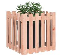 Berkfield Home Durable Garden Planter with Fence Design 60x60x60 cm Solid Wood D in Brown | Size: 60 x 60 x 60 cm Berkfield Home Brown 60 x 60 x 60 cm