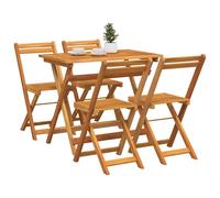 Berkfield Home Elegant 5 Piece Folding Bistro Set Solid Wood Acacia in Brown Berkfield Home Brown