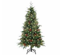 Berkfield Home Elegant Artificial Hinged Christmas Tree Green 150 cm PE & PVC Berkfield Home Green