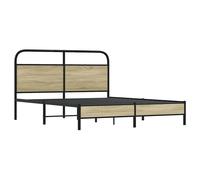 Berkfield Home Elegant Bed Frame Frame 150x200 cm King Size Sonoma Oak Wood in Brown Berkfield Home Brown King