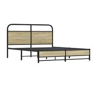 Berkfield Home Elegant Bed Frame Frame 150x200 cm King Size Sonoma Oak Wood in Light Oak Berkfield Home Light Oak King
