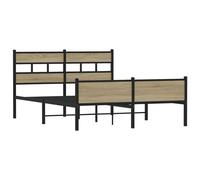 Berkfield Home Elegant Bed Frame Frame Sonoma Oak 150x200 cm King Size Wood in Brown Berkfield Home Brown King