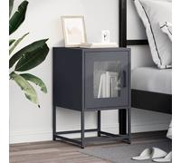Berkfield Home Elegant Bedside Cabinet Anthracite 36x39x60.5 cm Cold-rolled Steel in Dark Grey Berkfield Home Dark Grey 36x39x60.5 cm