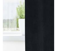 Berkfield Home Elegant Blackout Curtains with Hanging Loops - 2 Black Velvet Panels Berkfield Home Black