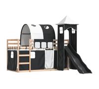 Berkfield Home Elegant Bunk Bed without Mattress with Slide White & Black 80x200 cm Berkfield Home Multicolor 80x200 cm