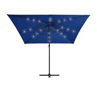 Berkfield Home Elegant Cantilever Umbrella with LED lights & Steel Pole 250x25 in Blue Berkfield Home Blue