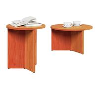 Berkfield Home Elegant Coffee Table Set 2 pcs Wax brown Solid pine wood Berkfield Home Brown