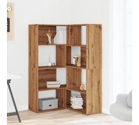 Berkfield Home Elegant Corner Bookcase 4-Tier Artisian Oak 85x85x140 cm Engineer in Brown | Size: 85 x 85 x 140 cm Berkfield Home Brown 85 x 85 x 140 cm
