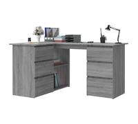 Berkfield Home Elegant Corner Desk Grey Sonoma 145x100x76 cm Engineered Wood | Size: 145 x 100 x 76 cm Berkfield Home Grey 145 x 100 x 76 cm