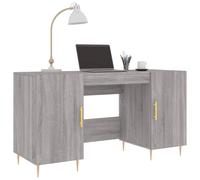 Berkfield Home Elegant Desk Grey Sonoma 140x50x75 cm Engineered Wood | Size: 140 x 50 x 75 cm Berkfield Home Grey 140 x 50 x 75 cm
