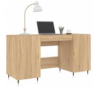 Berkfield Home Elegant Desk Sonoma Oak 140x50x75 cm Engineered Wood in Light Tan | Size: 140 x 50 x 75 cm Berkfield Home Light Tan 140 x 50 x 75 cm