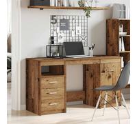 Berkfield Home Elegant Desk with Cabinet Old Wood Engineered Wood in Brown Berkfield Home Brown