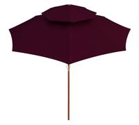 Berkfield Home Elegant Double Decker Parasol with Wooden Pole Bordeaux Red 270 cm in Burgundy Berkfield Home Burgundy