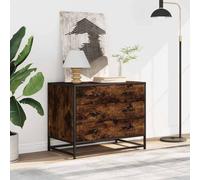 Berkfield Home Elegant Drawer Cabinet Smoked Oak 70x41x56 cm Engineered Wood in Brown | Size: 70 x 41 x 56 cm Berkfield Home Brown 70 x 41 x 56 cm