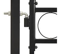 Berkfield Home Elegant Fence Gate Double Door with Arched Top Steel 400x200 cm Black Berkfield Home Black 400x200 cm