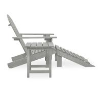 Berkfield Home Elegant Garden Adirondack Chair with Ottoman&Table Solid Fir Wood Grey Berkfield Home Grey