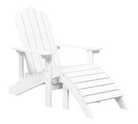 Berkfield Home Elegant Garden Adirondack Chairs with Footstool & Table HDPE White Berkfield Home White