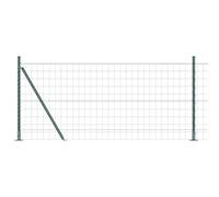 Berkfield Home Euro Fence with 7 Flanged Posts 0.8x10 m Galvanised Steel in Green Berkfield Home Green
